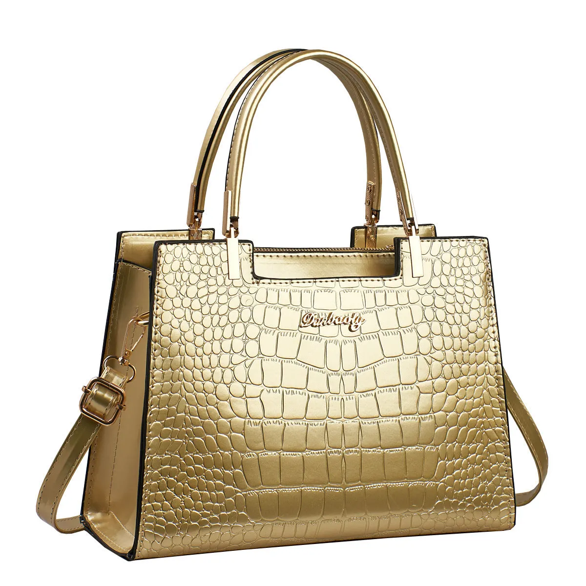 Medium-hard PU one-shoulder handbag in horizontal square shape available in multiple colours