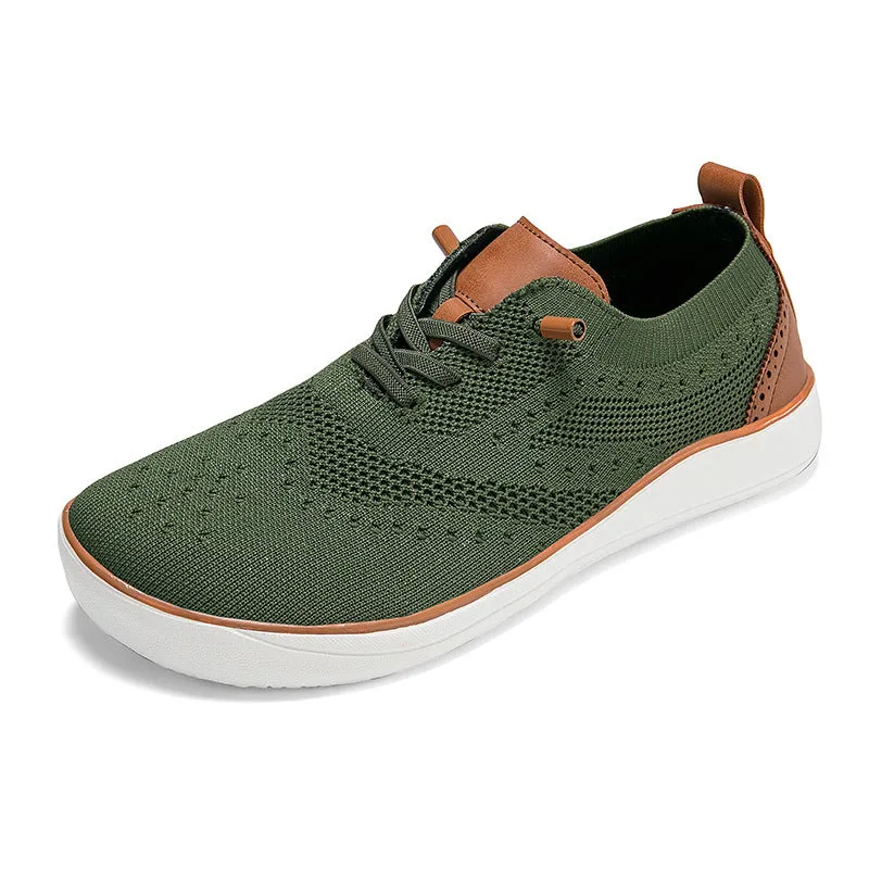 Widened and fattened big foot mesh walking shoes for men, fabric upper, EVA sole, flat heel, round toe, low-top casual shoes