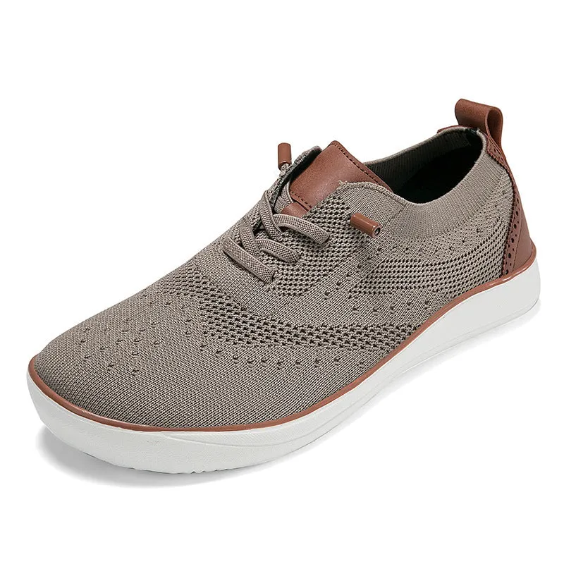Widened and fattened big foot mesh walking shoes for men, fabric upper, EVA sole, flat heel, round toe, low-top casual shoes