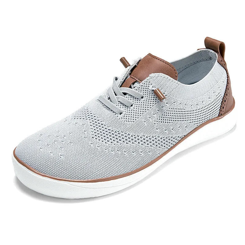 Widened and fattened big foot mesh walking shoes for men, fabric upper, EVA sole, flat heel, round toe, low-top casual shoes