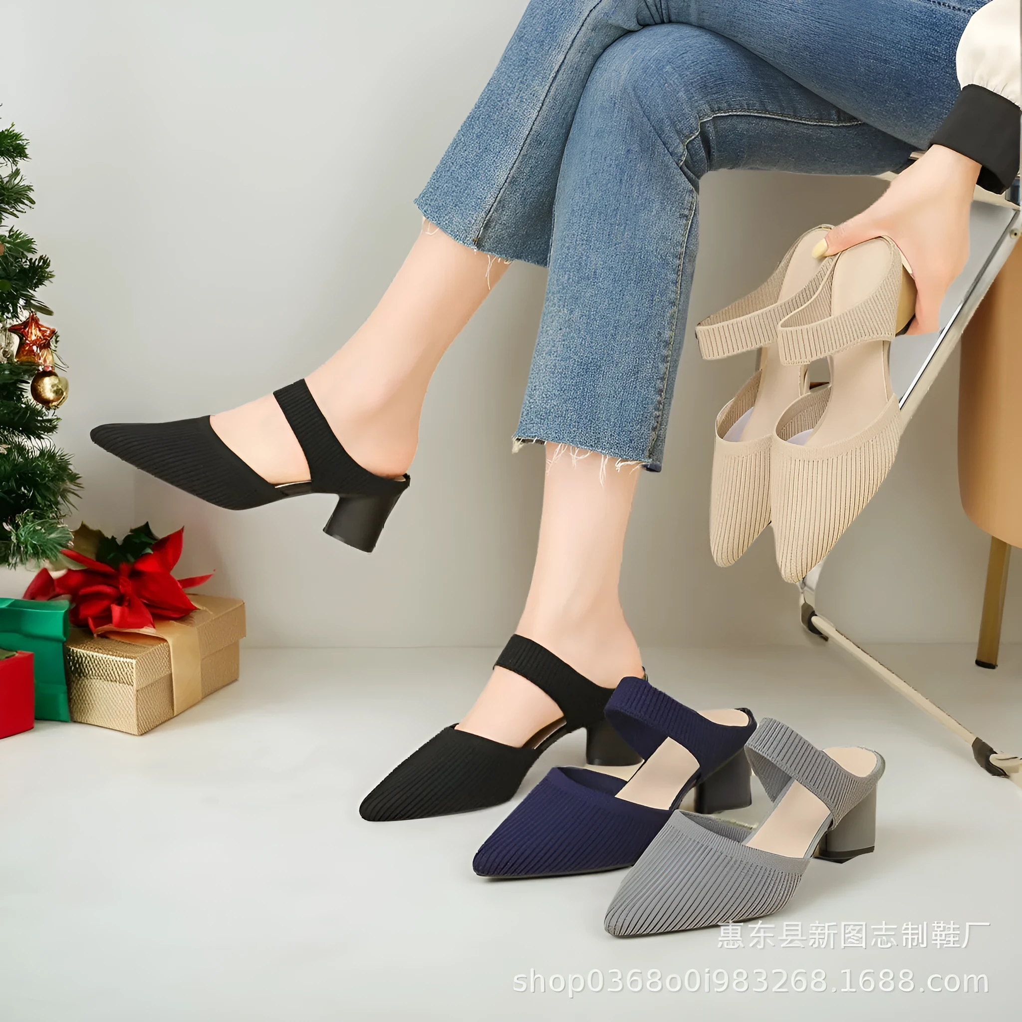Casual simple pointed toe shallow mouth women's high heels in apricot colour, side view