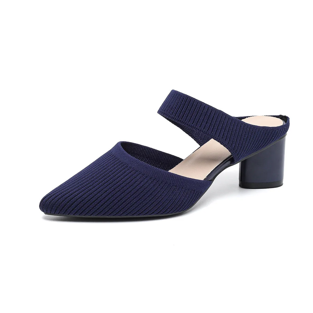 Casual simple pointed toe shallow mouth women's high heels in apricot colour, side view