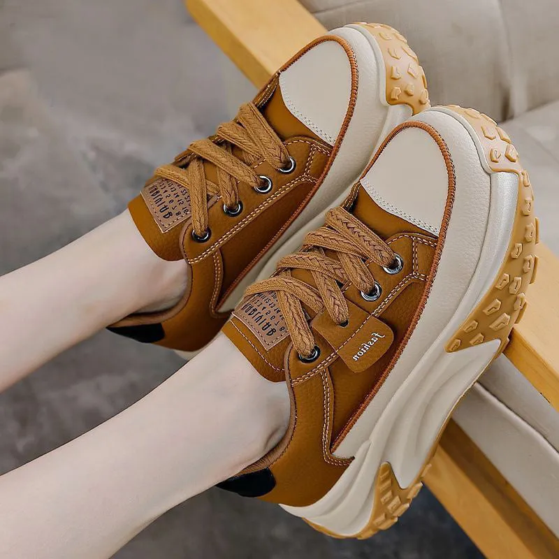 Women's casual sneakers with platform wedge heel in black, white, and yellow solid colour, breathable mesh inner, round toe