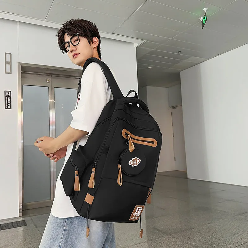 Waterproof nylon travel backpack with contrast stitching in five colour options