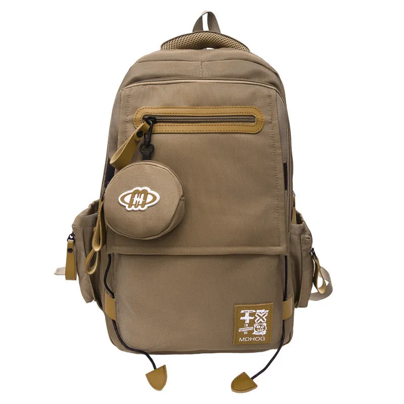 Waterproof nylon travel backpack with contrast stitching in five colour options