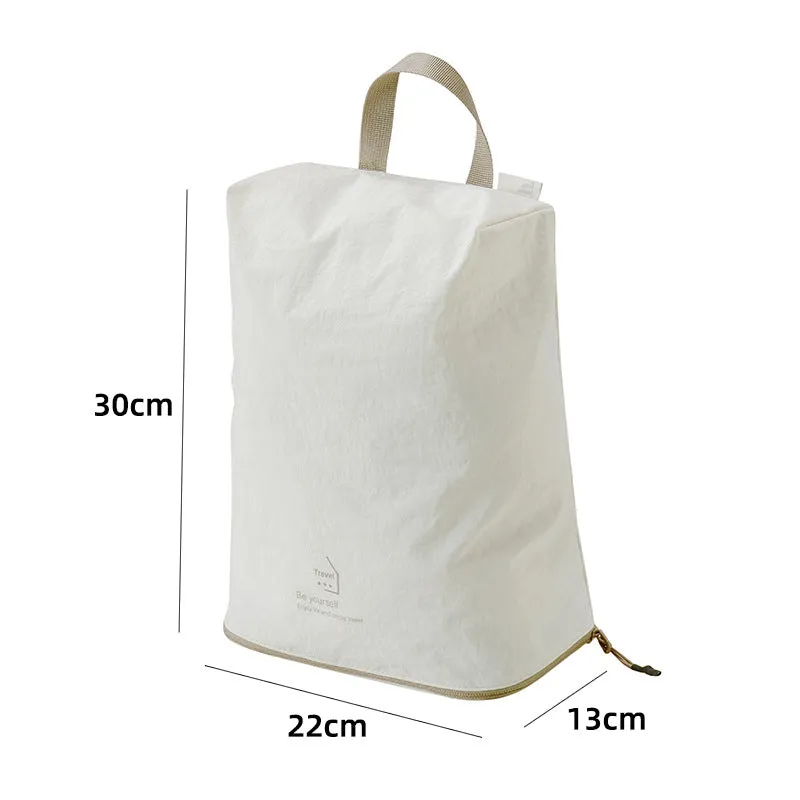 Taslon travel compression bag set with shoe bag, underwear bag and two compression bags in handbag shape
