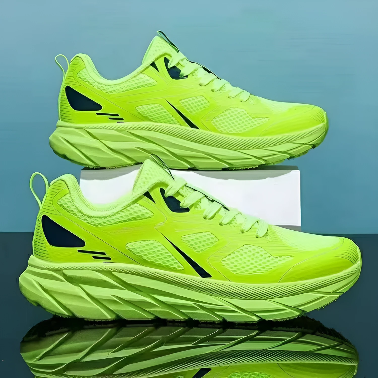 Unisex casual running shoes with mesh upper in red, beige, green, grey, and black colour options