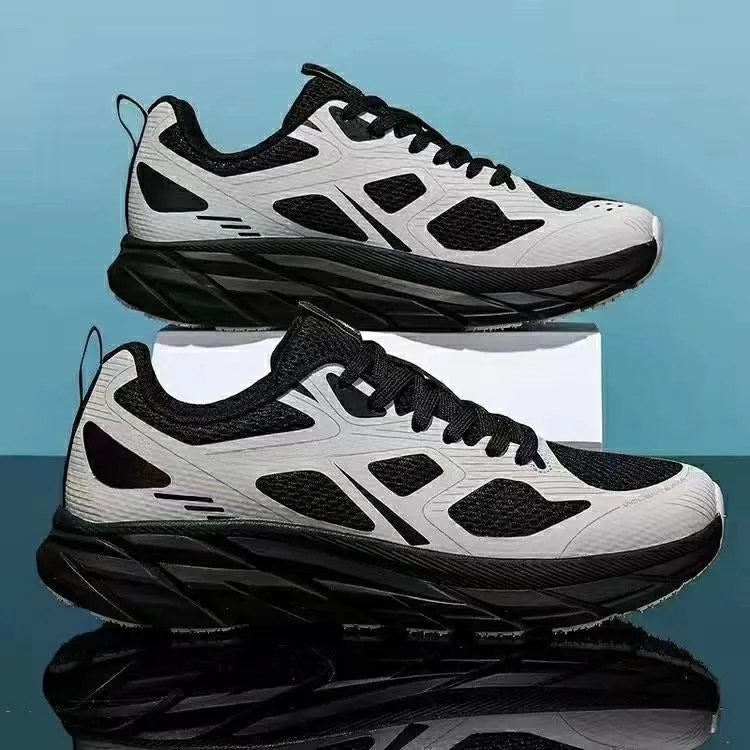 Unisex casual running shoes with mesh upper in red, beige, green, grey, and black colour options