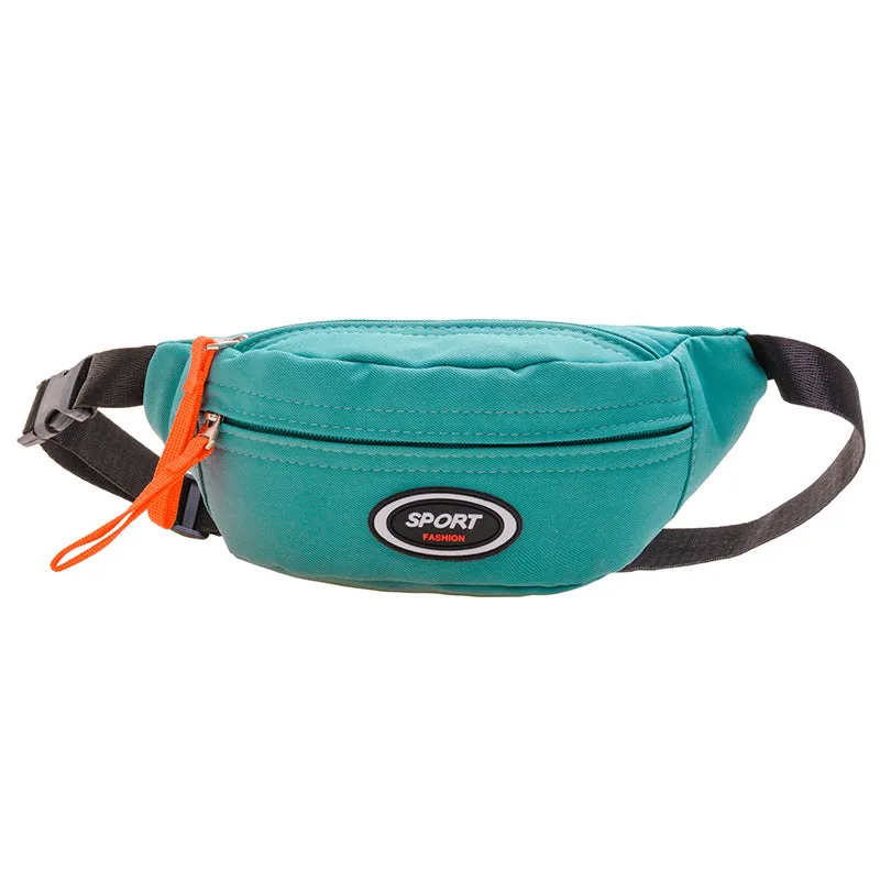 Fashion unisex kids crossbody sling bag in nylon with letter pattern, five colour options