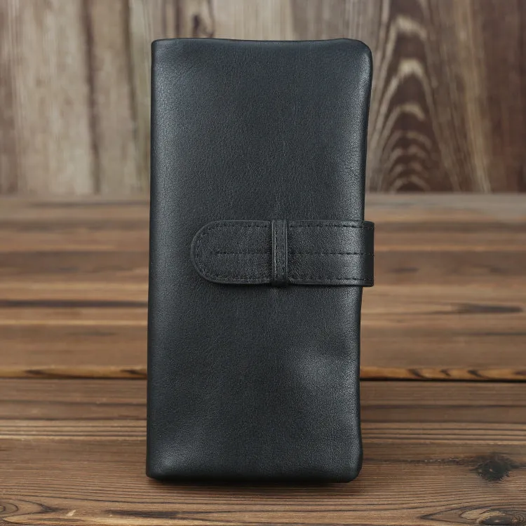 Genuine leather women's wallet with multiple card slots in a choice of solid colours.