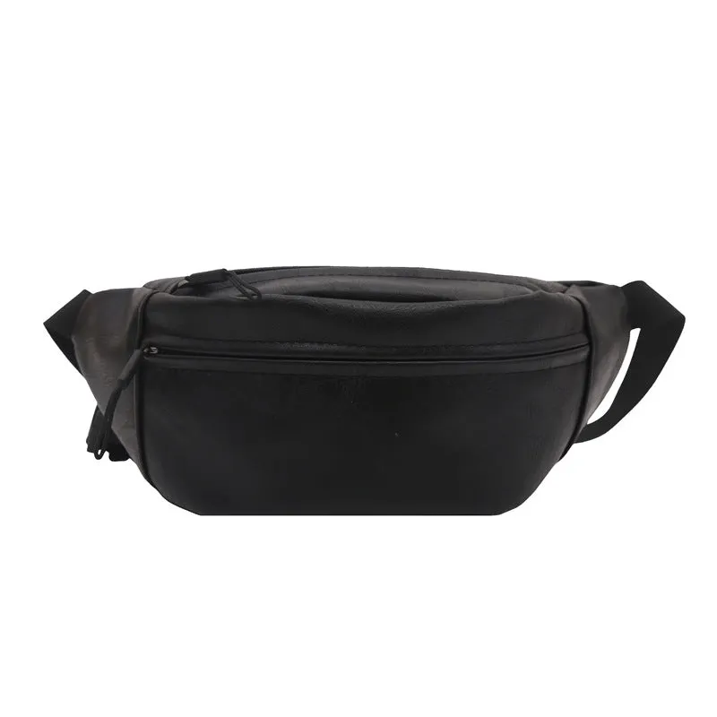 Women's all-match shoulder messenger bag in PU with stitching details, available in black and brown