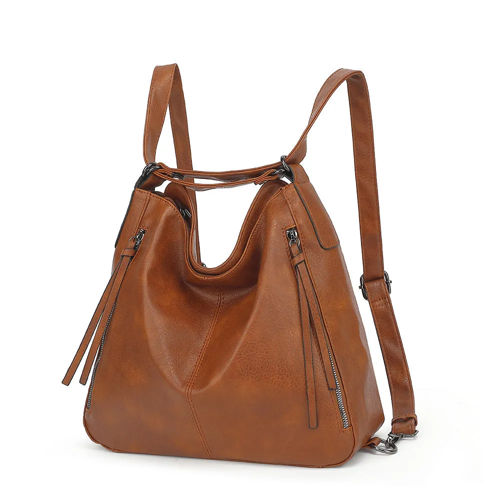 Travel multi-functional shoulder messenger bag in PU with square vertical shape and sandwich pocket, available in multiple colours