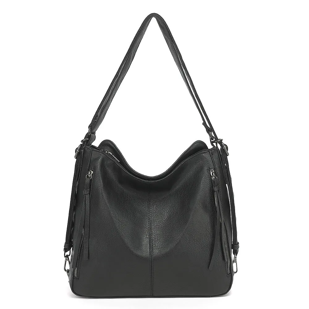Travel multi-functional shoulder messenger bag in PU with square vertical shape and sandwich pocket, available in multiple colours