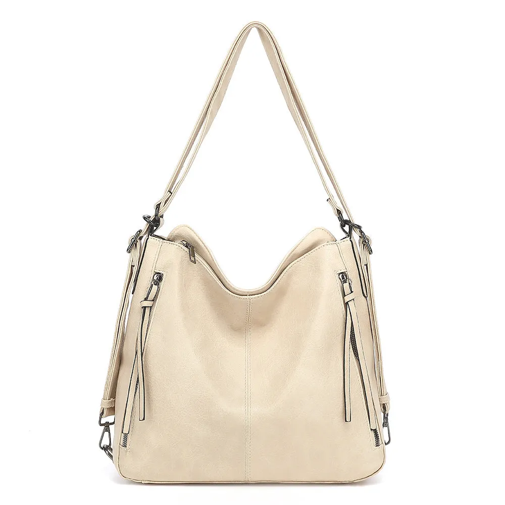 Travel multi-functional shoulder messenger bag in PU with square vertical shape and sandwich pocket, available in multiple colours