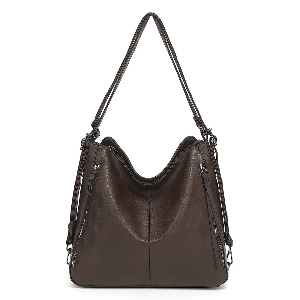 Travel multi-functional shoulder messenger bag in PU with square vertical shape and sandwich pocket, available in multiple colours