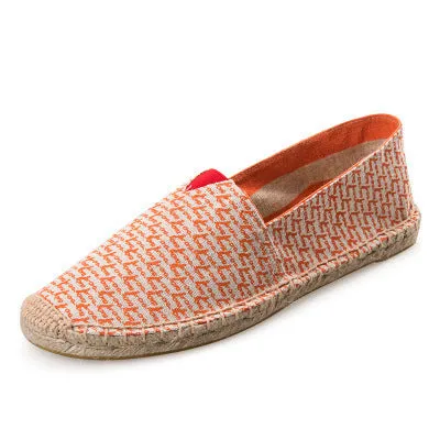 Canvas slip-on fisherman shoes in solid colour with elastic band and round toe for men and women