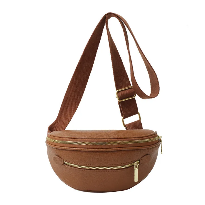 Retro women's single shoulder crossbody bag in PU leather with stitched detail, black colour, front view