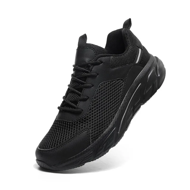 Men's lightweight casual mesh running shoes in beige with breathable EVA sole and low top design