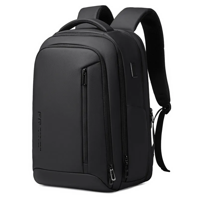 Black Urban Simplicity Oxford cloth waterproof business computer bag with sewing detail, 20-35L capacity