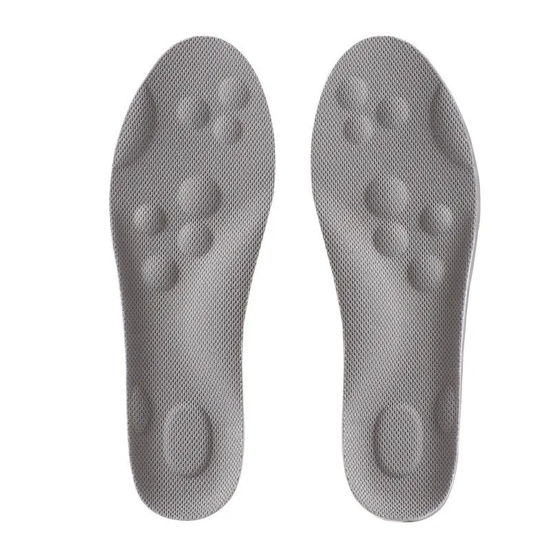 Pack of PU antibacterial arch massage insoles in black, grey, green, orange for sizes 35-46