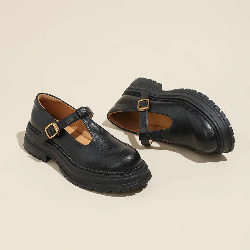 Vintage Mary Jane T-strap pumps for women, low heel, microfiber upper, round toe, buckle closure in black