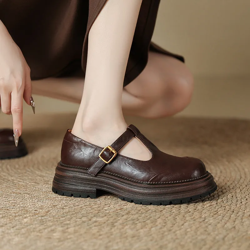 Vintage Mary Jane T-strap pumps for women, low heel, microfiber upper, round toe, buckle closure in black