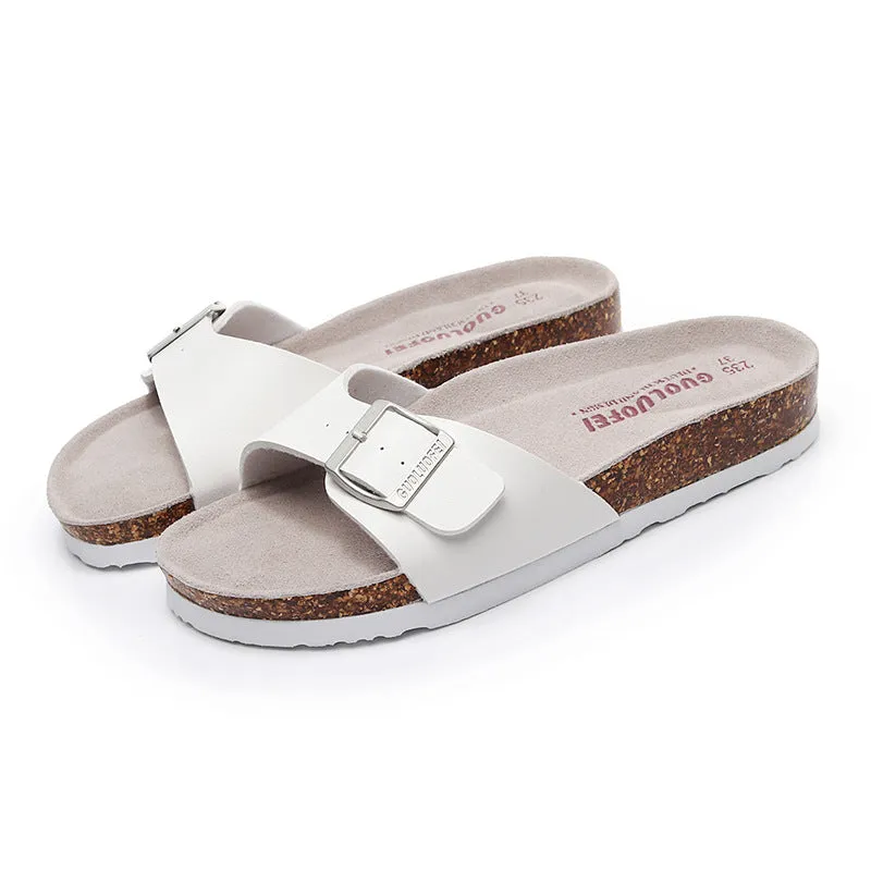 Flat non-slip beach slippers with EVA sole and artificial PU upper, available in multiple colours and sizes 35-46