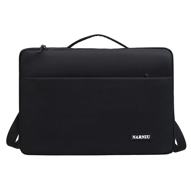 Oxford cloth laptop bag in solid colour with visible sewing thread detail, fits 11-16 inch laptops