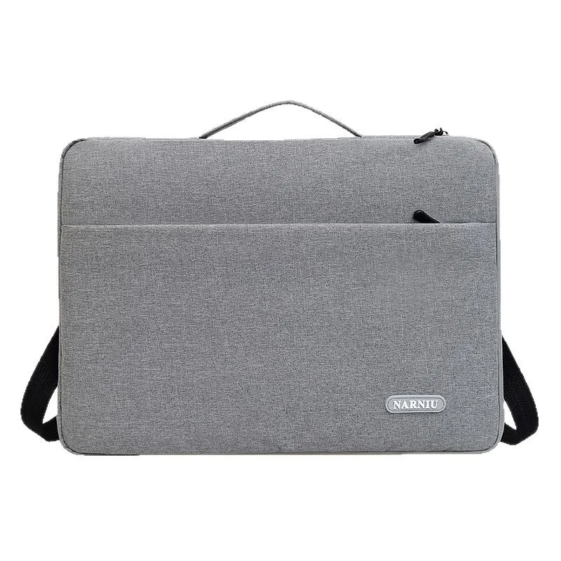 Oxford cloth laptop bag in solid colour with visible sewing thread detail, fits 11-16 inch laptops
