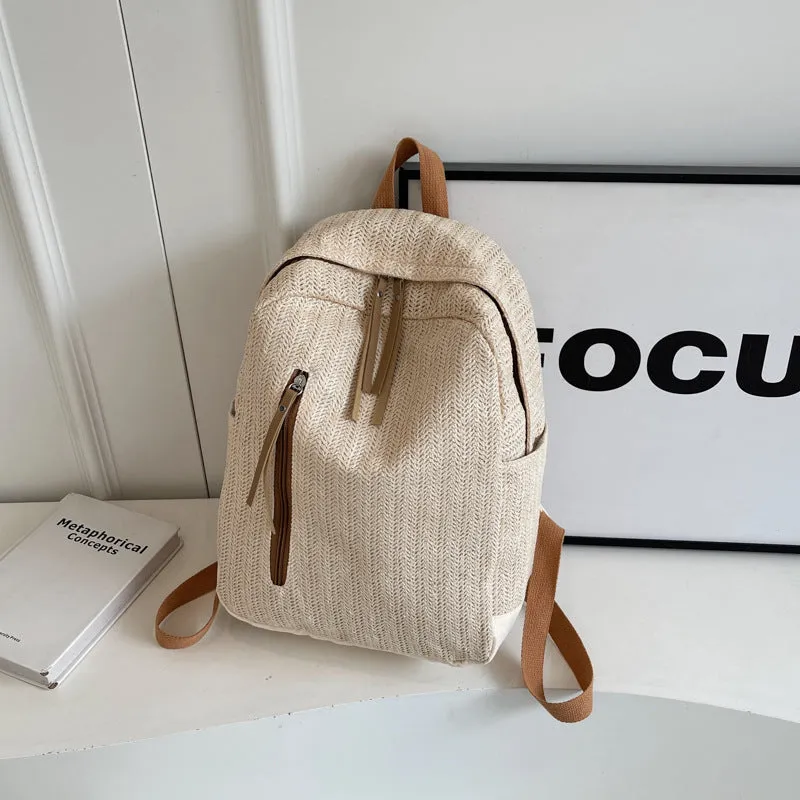 Minimalist waterproof polyester backpack in black with internal phone pocket and urban simplicity design