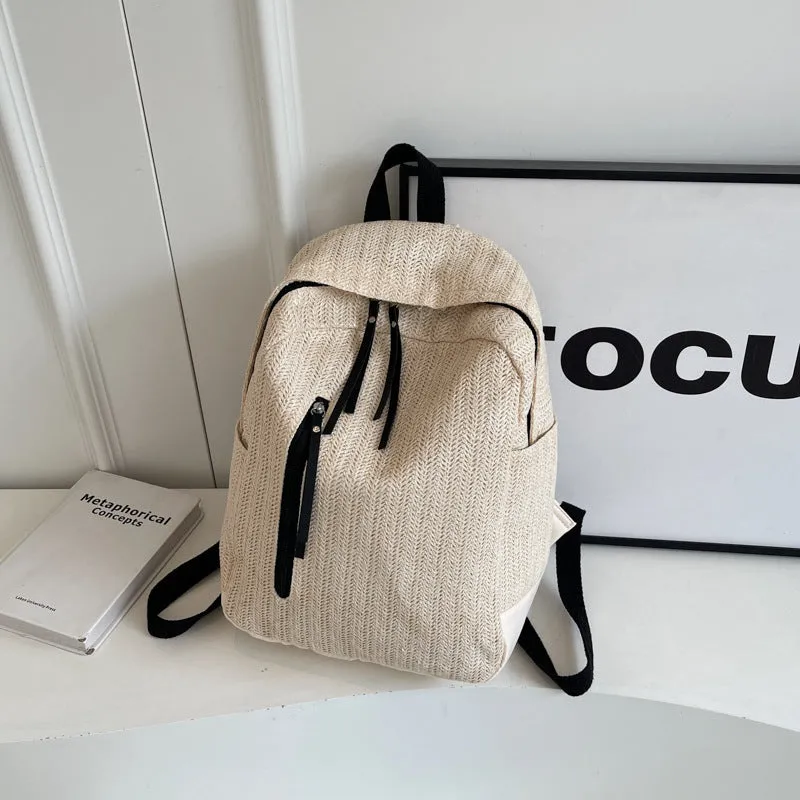 Minimalist waterproof polyester backpack in black with internal phone pocket and urban simplicity design
