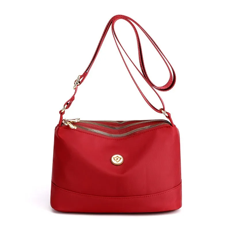 Casual messenger bag Oxford cloth large capacity crossbody shoulder bag soft nylon with multiple compartments