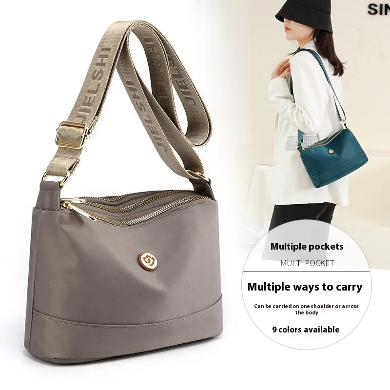Casual messenger bag Oxford cloth large capacity crossbody shoulder bag soft nylon with multiple compartments