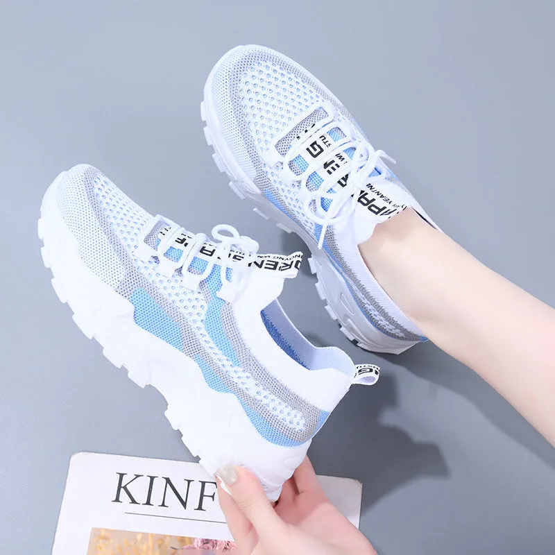 Outdoor fashion casual platform women's sneakers in black with PVC low top flat heel
