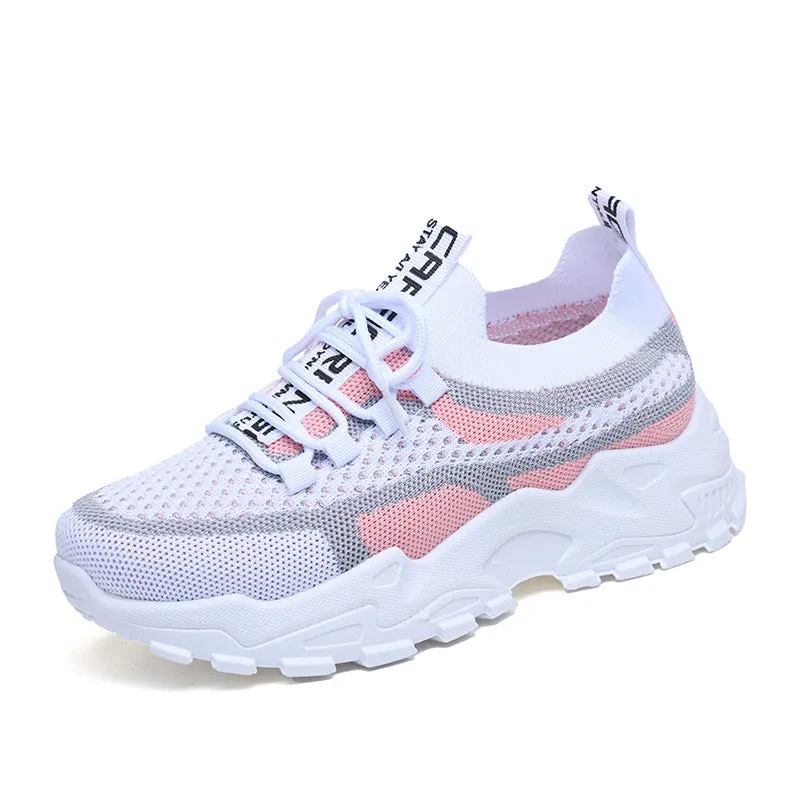 Outdoor fashion casual platform women's sneakers in black with PVC low top flat heel