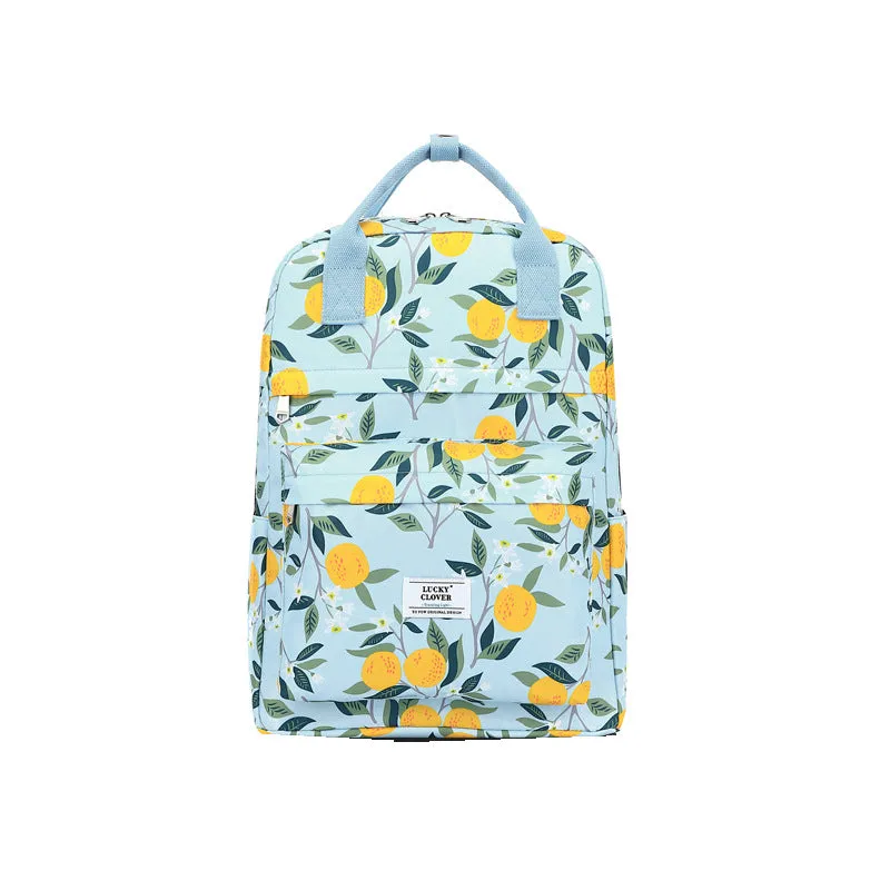 Waterproof Oxford cloth backpack L size with handle cover in black and grey diamond print