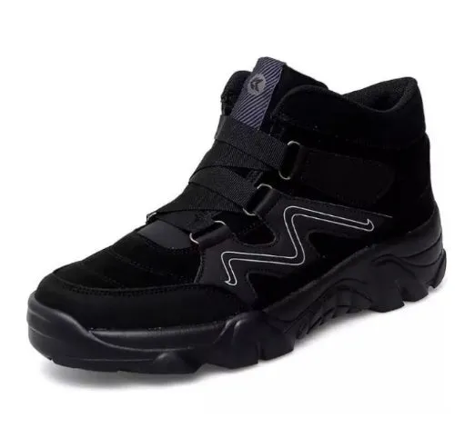Men's casual shoes shown in colours including black, brown, and dark grey.