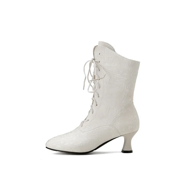 Autumn winter pointed kitten heel fashion boots in black, white, yellow, sizes 34-46