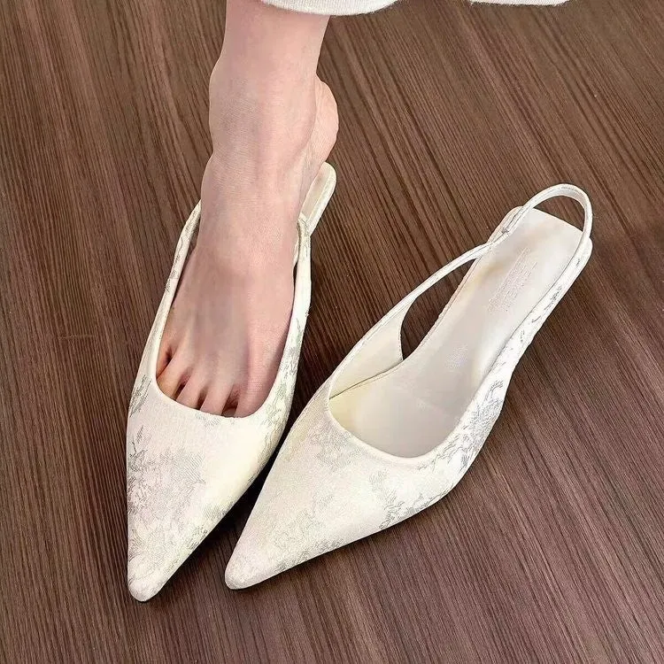 Women's Mary Jane stiletto heels with buckle, mid heel 3-6cm, cotton lining, available in milky white