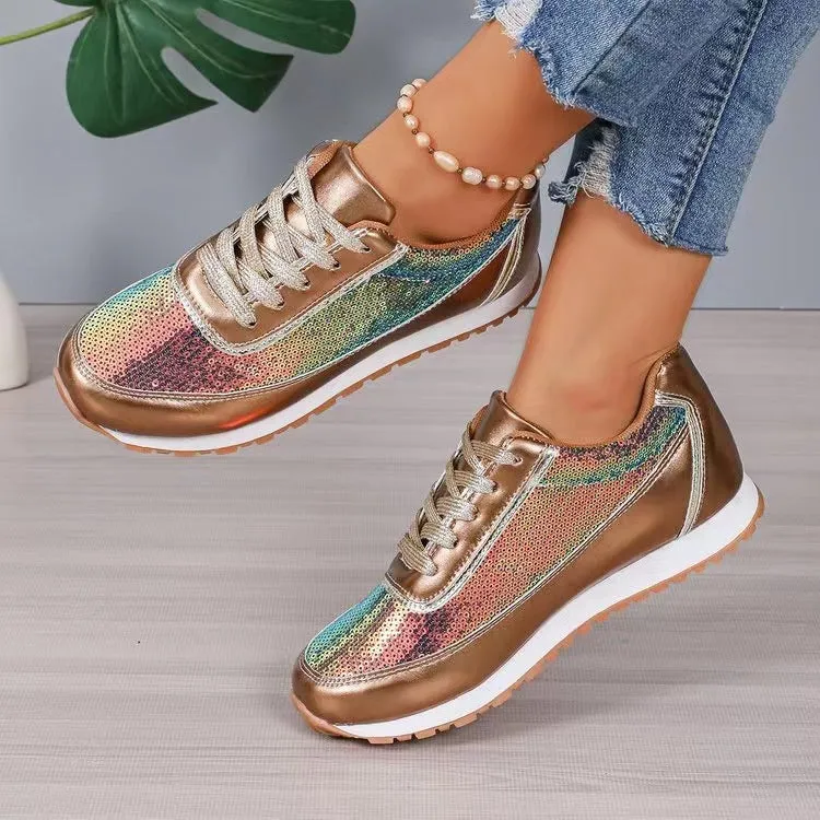 Women's thick-soled PU leather casual sneakers in square toe design available in multiple colours