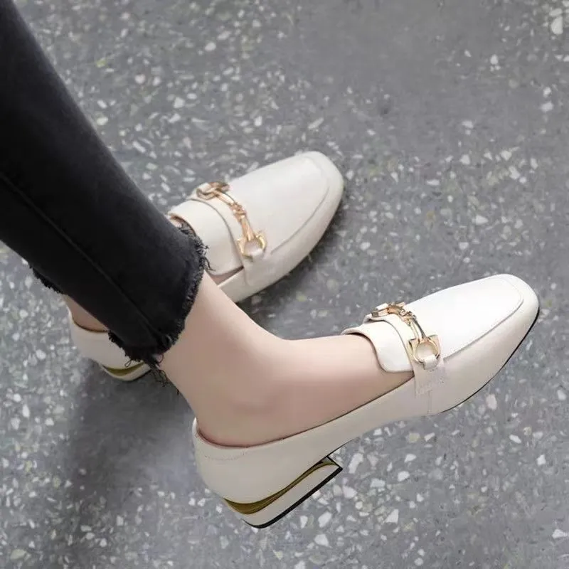 Women's striped microfiber loafers in beige and black with slip-on design