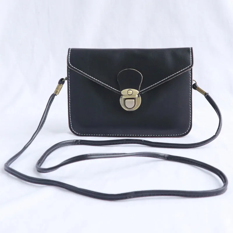 Retro shoulder messenger bag in wine red with flap closure and crossbody strap