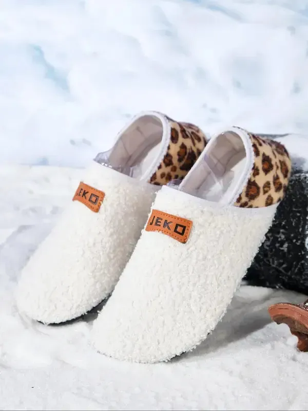 Women's cosy orthopaedic indoor slippers with teddy fleece upper and anti-slip TPR sole in white, gray, and black