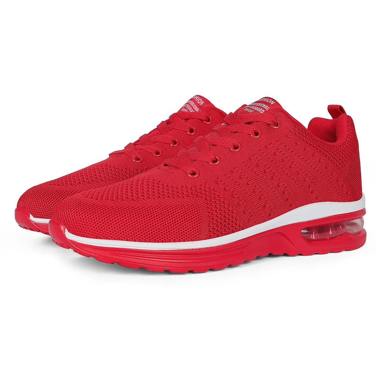 Casual Flyknit running shoes in multiple colours showing mesh upper and PU sole.