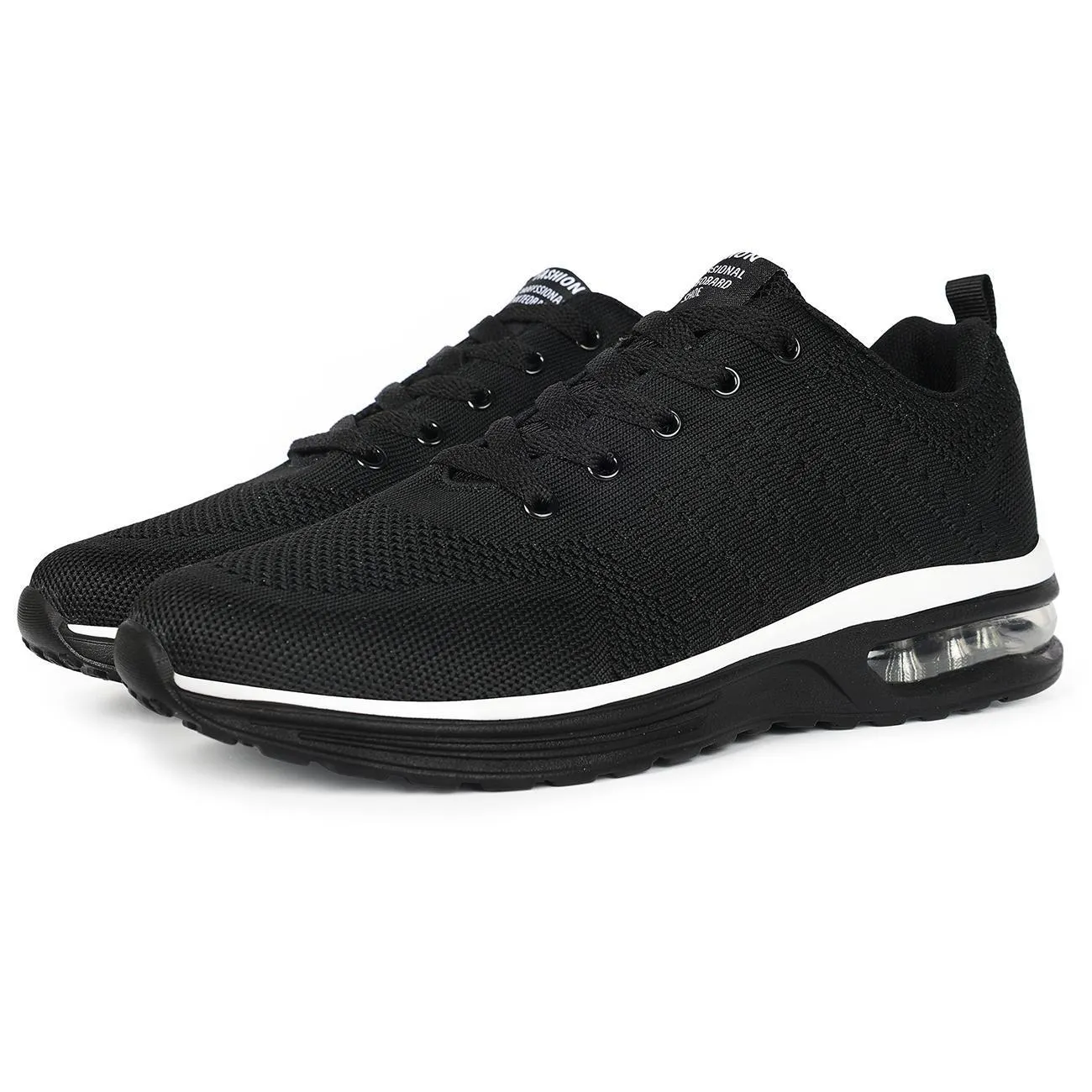 Casual Flyknit running shoes in multiple colours showing mesh upper and PU sole.