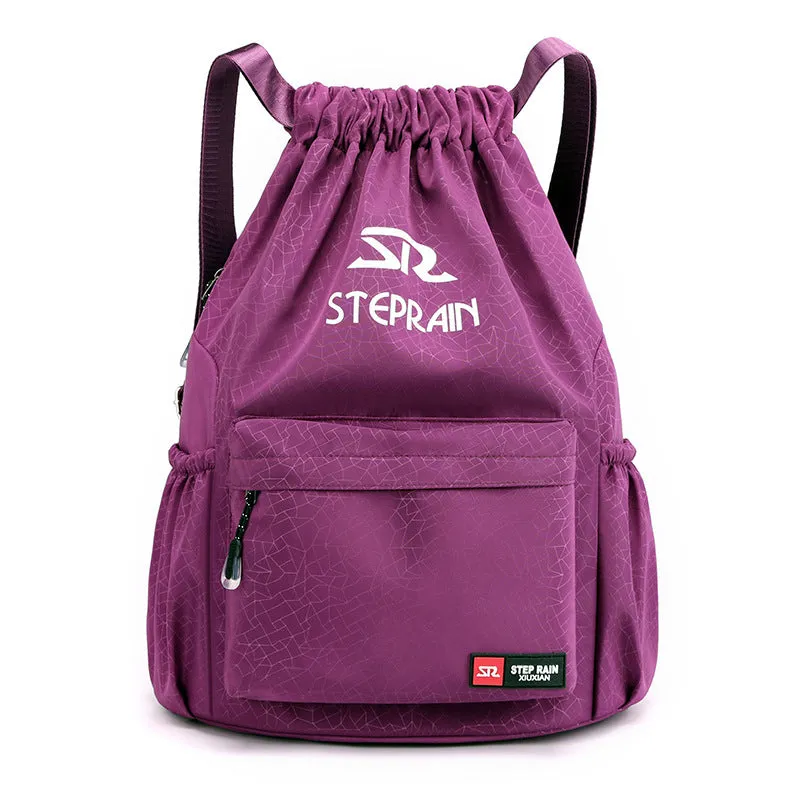 Lightweight drawstring backpack in Oxford cloth available in black, blue, pink and other colours