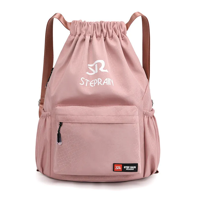 Lightweight drawstring backpack in Oxford cloth available in black, blue, pink and other colours