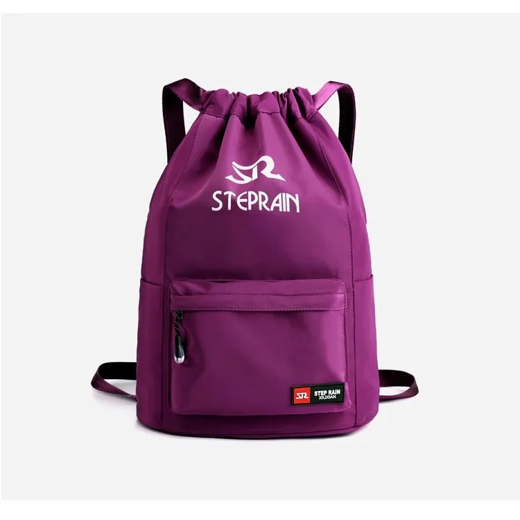 Lightweight drawstring backpack in Oxford cloth available in black, blue, pink and other colours