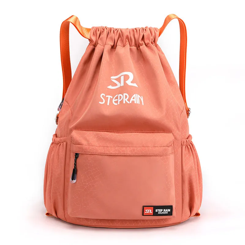 Lightweight drawstring backpack in Oxford cloth available in black, blue, pink and other colours