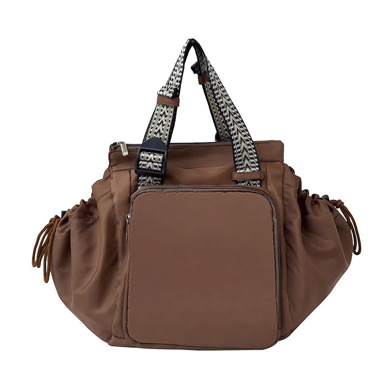 Nylon mommy bag in large capacity tote style, available in multiple colours for travel and daily use